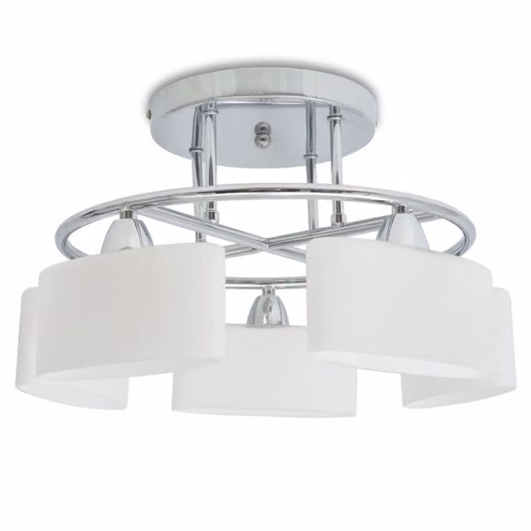 vidaXL Plafoniera paralumi in vetro ellissoidale 5 lampade E14 200 W