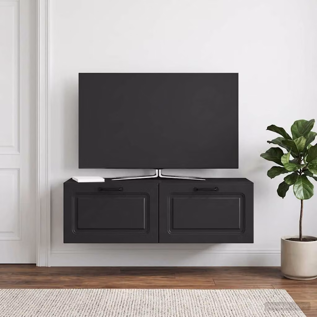vidaXL Mobile Porta TV da Muro Moderno Nero L/P/H: 98 x 31 x 30 cm