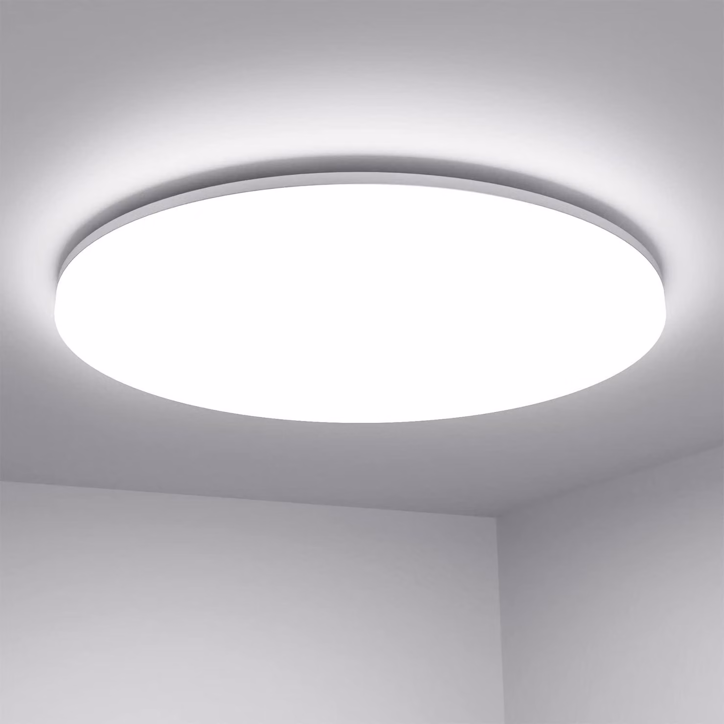 Lampada da soffitto LED Lepro, 24W, grado di protezione IP54 (resistente all'acqua), 5000K, 2400LM, ideale per bagno, camera da letto, corridoio, cucina, soggiorno. Luce bianca fredda, diametro 28cm. [Classe energetica F]
