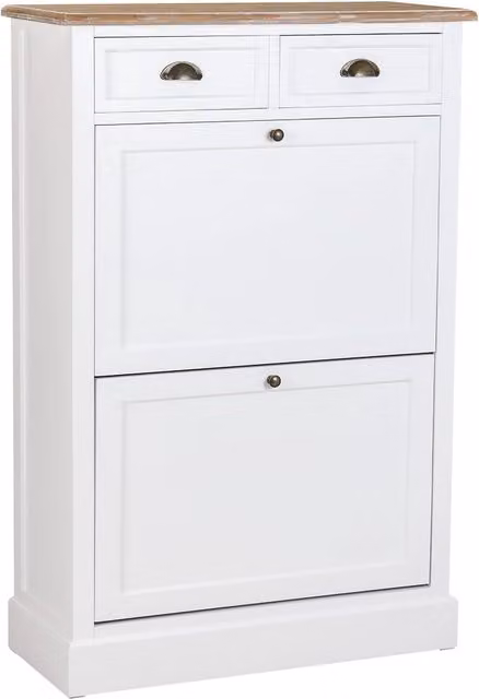 Scarpiera in legno bianco 80x120,5x33