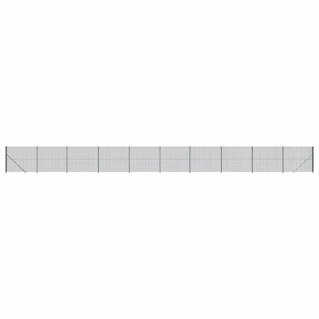 Recinzione Metallica con Flangia vidaXL Verde in Acciaio Zincato e Rivestimento in PVC, L: 25 m, H: 1,5 m – 2
