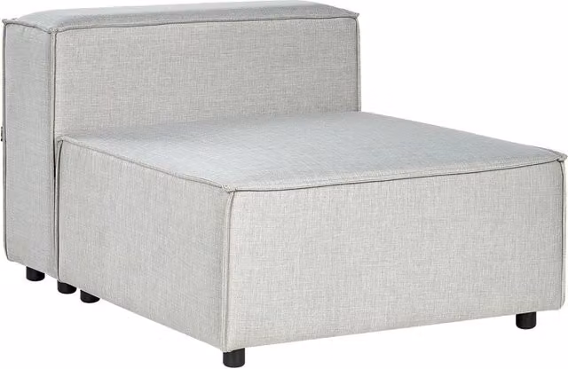 Poltrona modulare 1 posto rivestimento lino grigio e gambe nere soggiorno stile moderno