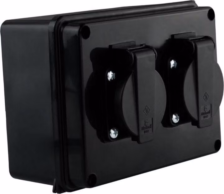 Scatola a muro 2x 230V Schuko IP54 distributore di corrente Distributore a muro 6.82105 Marlanvil 2406