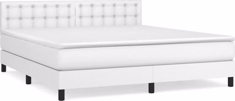 Giroletto a Molle con Materasso Bianco 160x200 cm in Pelle finta