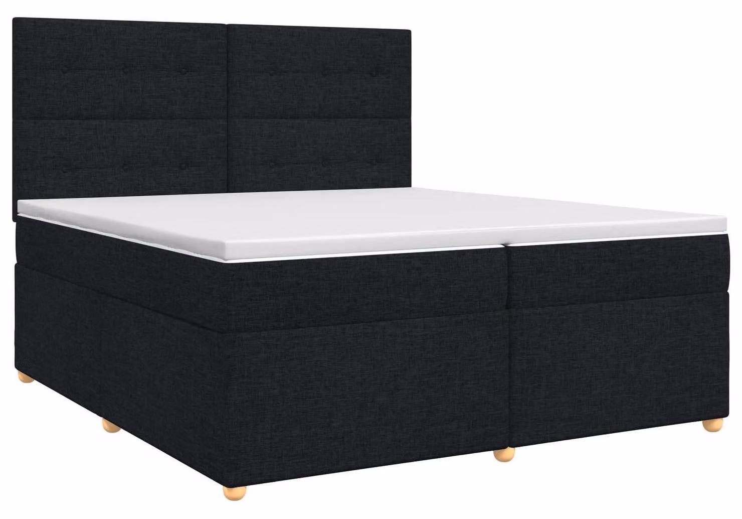 Letto a molle con materasso nero 200 x 200 cm in tessuto