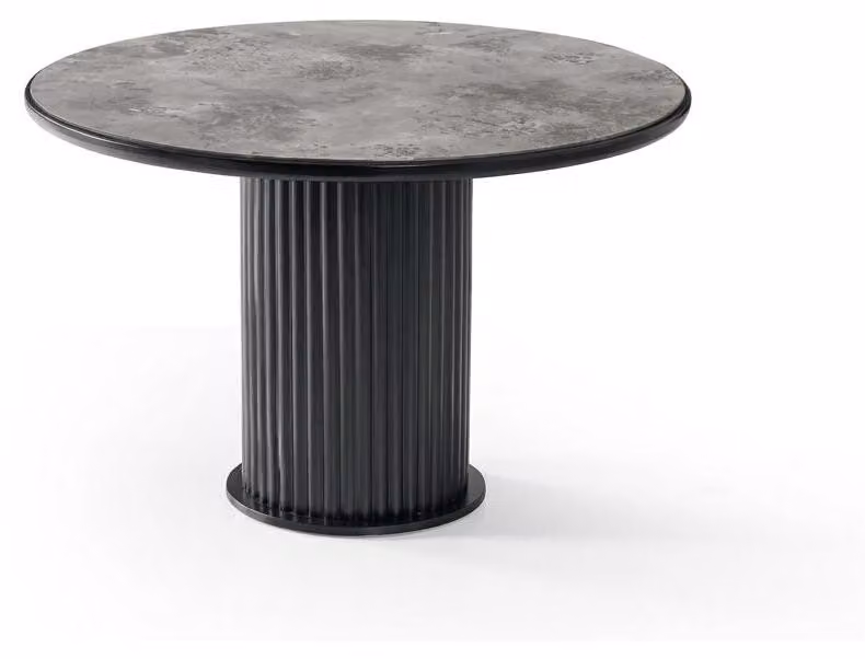 Tavolo da pranzo in marmo, comodo, moderno, nero, rotondo, confortevole, elegante