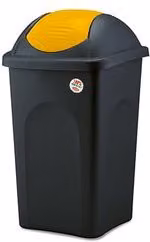Pattumiera differenziata con coperchio swing Stefanplast Nero e Giallo 30 l