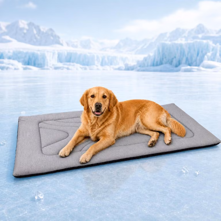 Tappetino refrigerante per cani, lavabile, realizzato in tessuto refrigerante Q-Max ≥ 0,4, imbottitura di circa 3 cm, antiscivolo, pieghevole, colore grigio, taglia XL