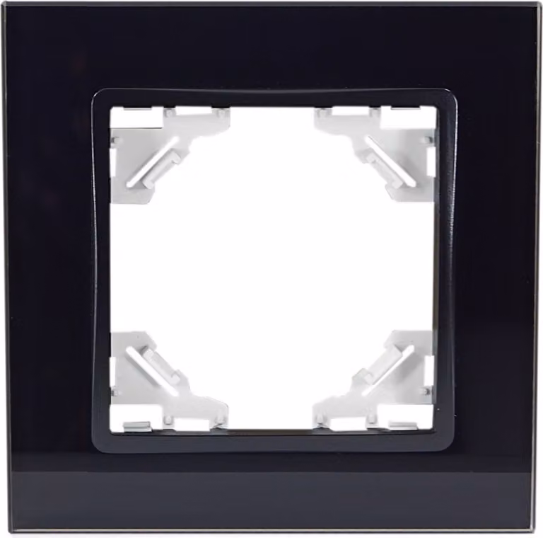 Telaio in vetro singolo, modello QUADRA, colore nero