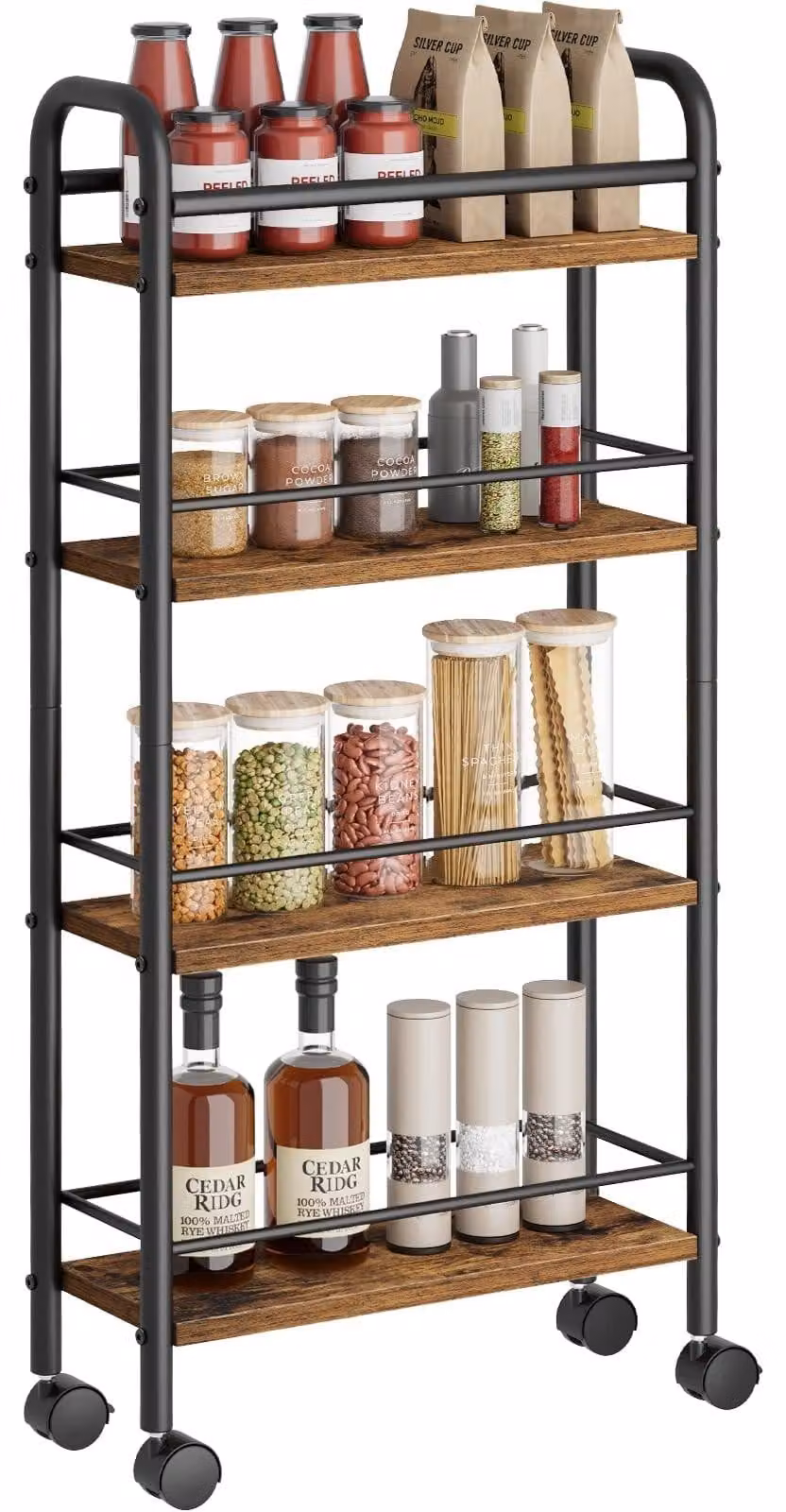 Carrello portaoggetti con 4 ripiani - Cucina, 15 x 40 x 85 cm