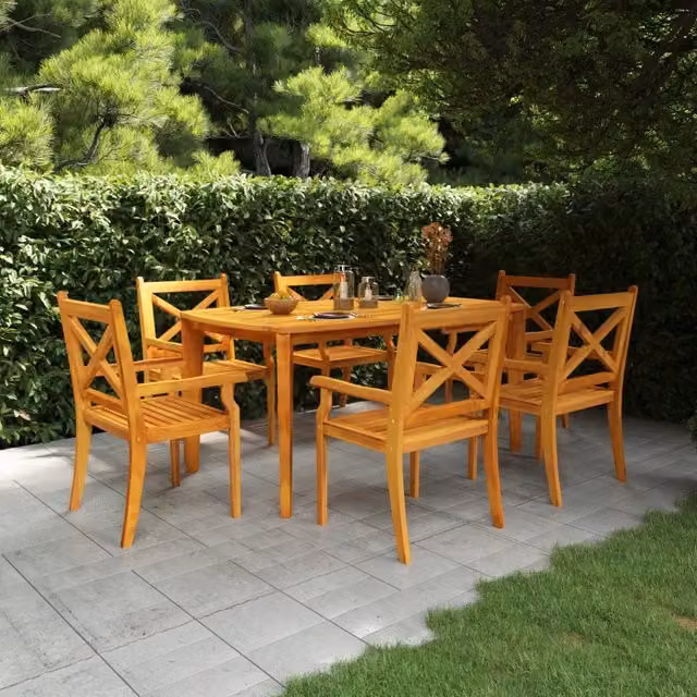 Tavolo da Giardino 160x90x75 cm Legno Massello Di Acacia 310303