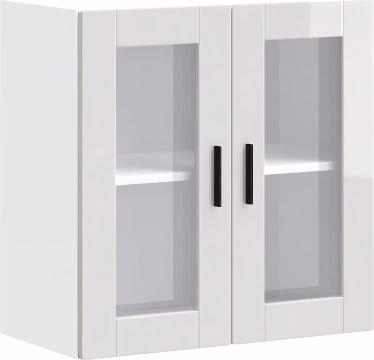 Pensile da Cucina con Porta in Vetro Porto Bianco Lucido