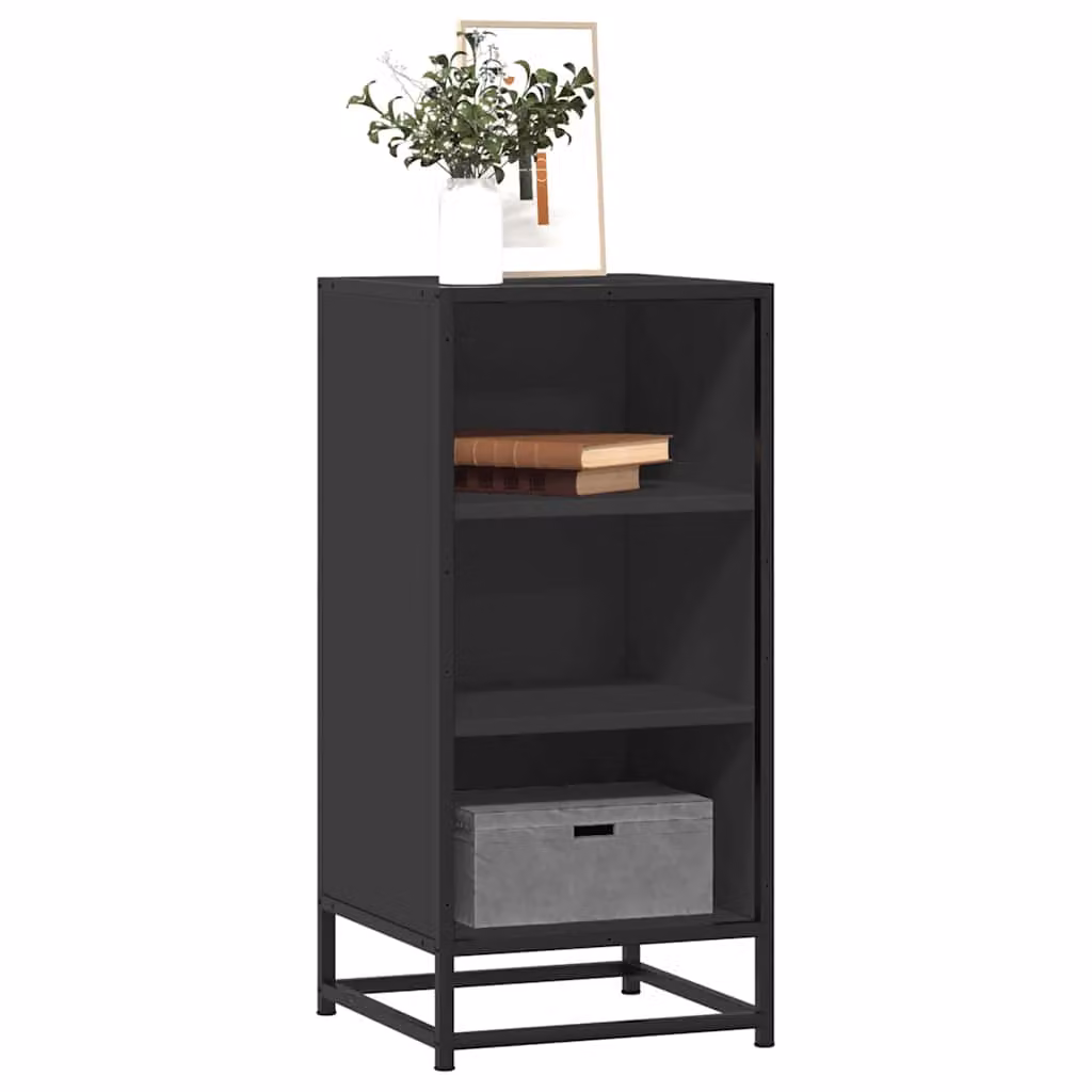 Credenza stile industrial vidaXL in metallo e MDF nero L 35,5 cm x P 35 cm x H 76 cm