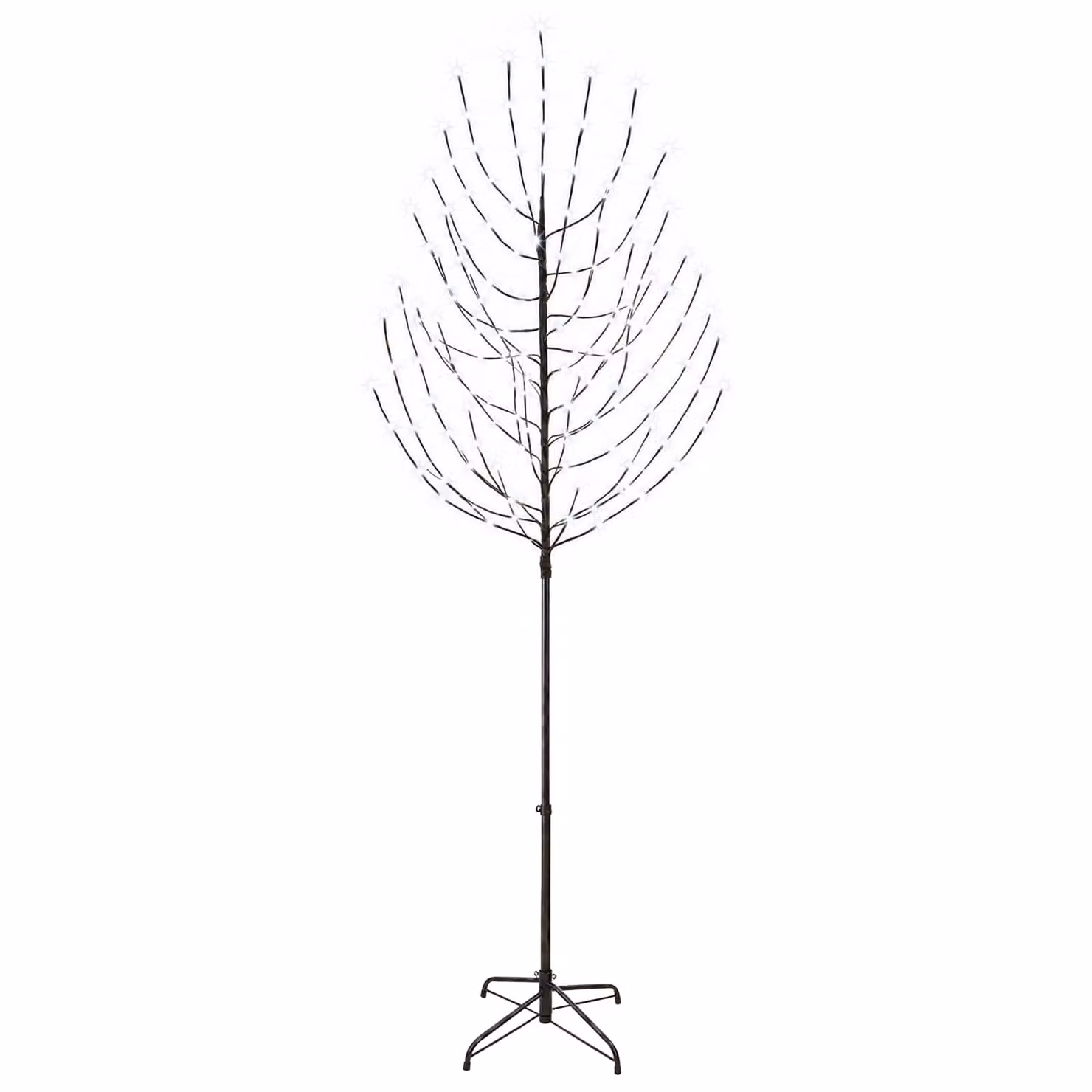 vidaXL Albero di Natale LED Nero 240 cm Acciaio 220 LED
