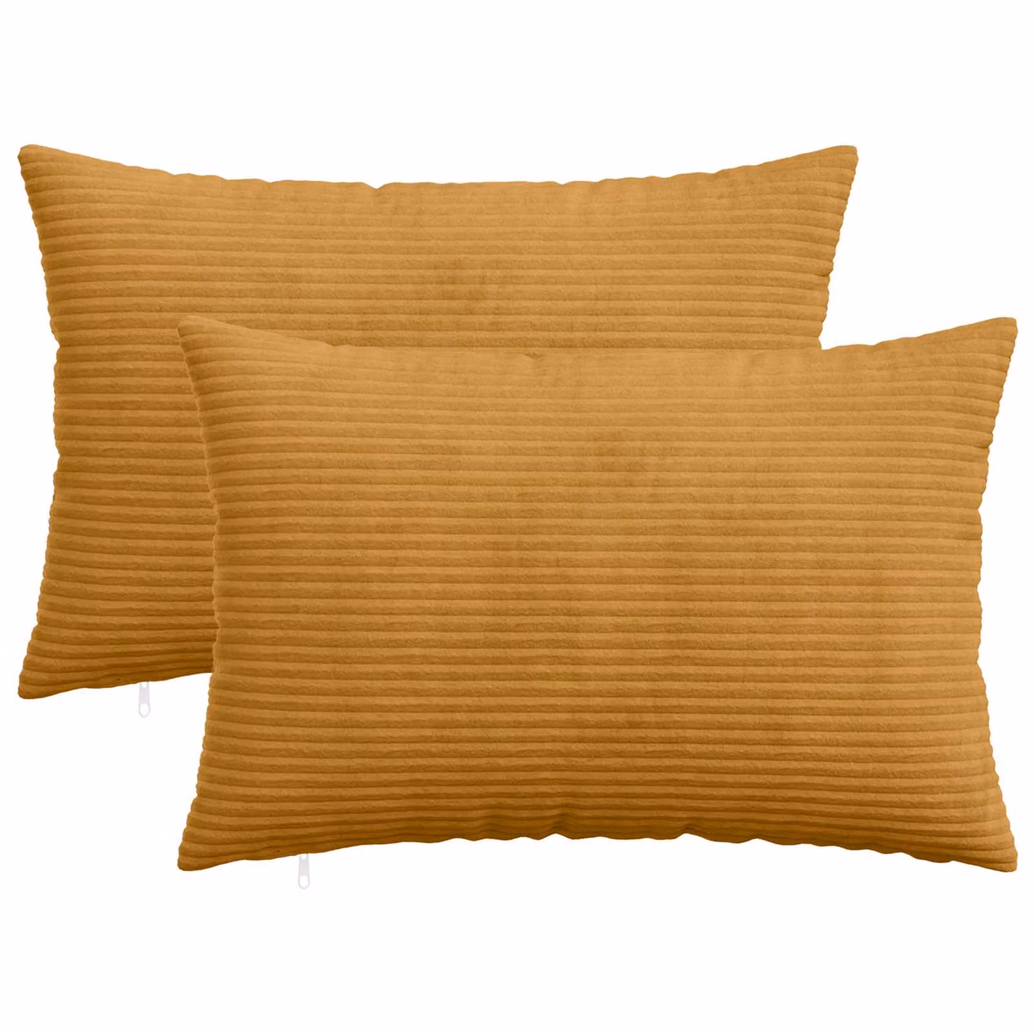 Set di 2 federe vidaXL HEERLEN in velluto a coste, Giallo, 50 x 75 cm