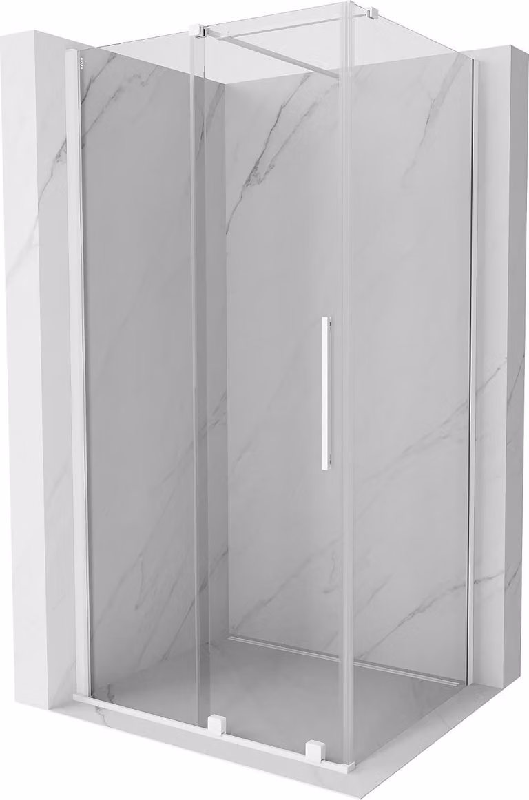 Mexen Velar cabina doccia scorrevole 110 x 80 cm, trasparente, bianca - 871-110-080-01-20