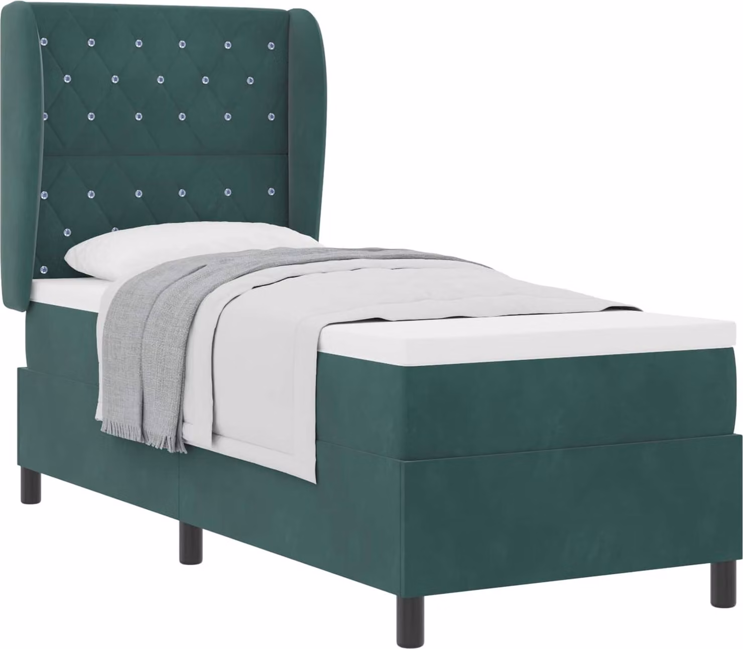 SYFAX™ Letto a molle con materasso Verde Scuro 200 x 80 cm Poliestere