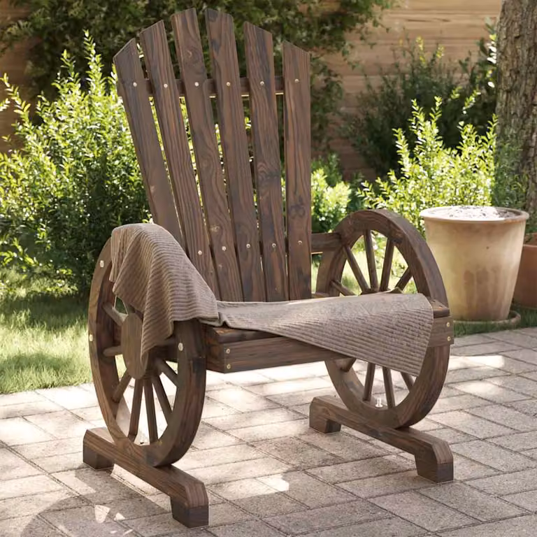 Set di 2 sedie da giardino Adirondack vidaXL in legno di abete marrone