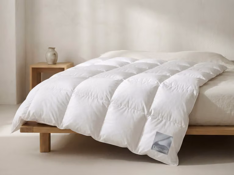 HANSKRUCHEN Diamant piumino in piuma 135x200 cm leggero 100% piumino d'oca lavabile per allergici traspirante bianco
