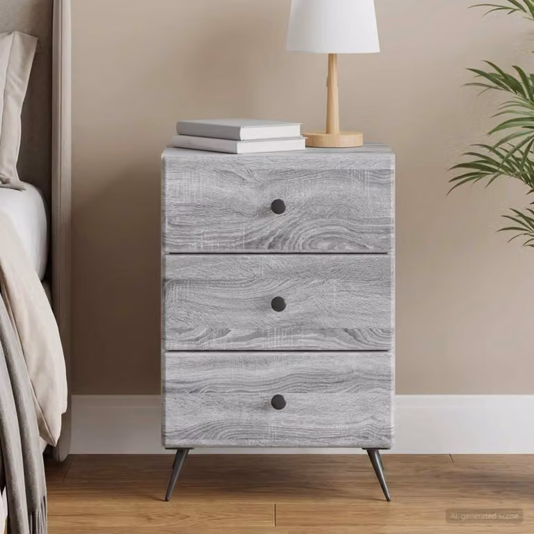 Armadio da Notte vidaXL Grigio Sonoma L: 43 cm, P: 41 cm, H: 66,5 cm