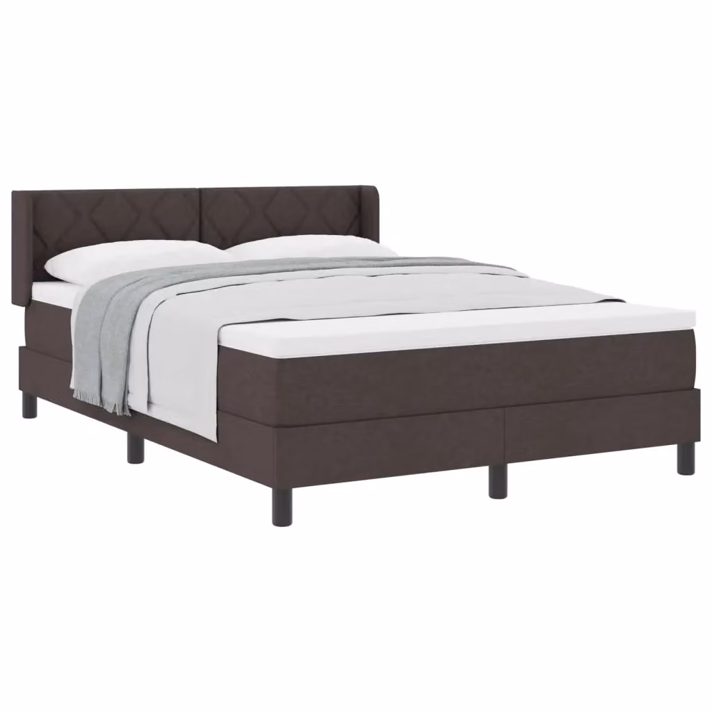 Letto a molle con testiera vidaXL in tessuto marrone L: 160 cm, P: 200 cm, H: 203 cm – 2