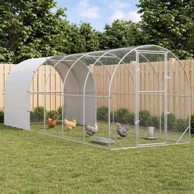 Pollaio Argento 600 x 200 x 200 cm Acciaio zincato 3434682