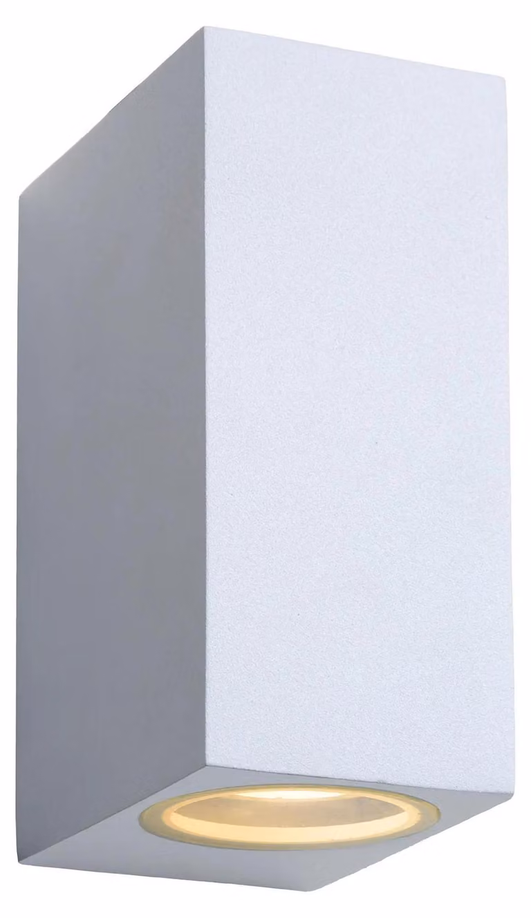 Applique da esterno ZORA bianca 2xGU10x5W in alluminio, dimensioni: 15x9x6,5 cm, IP44, Lucide