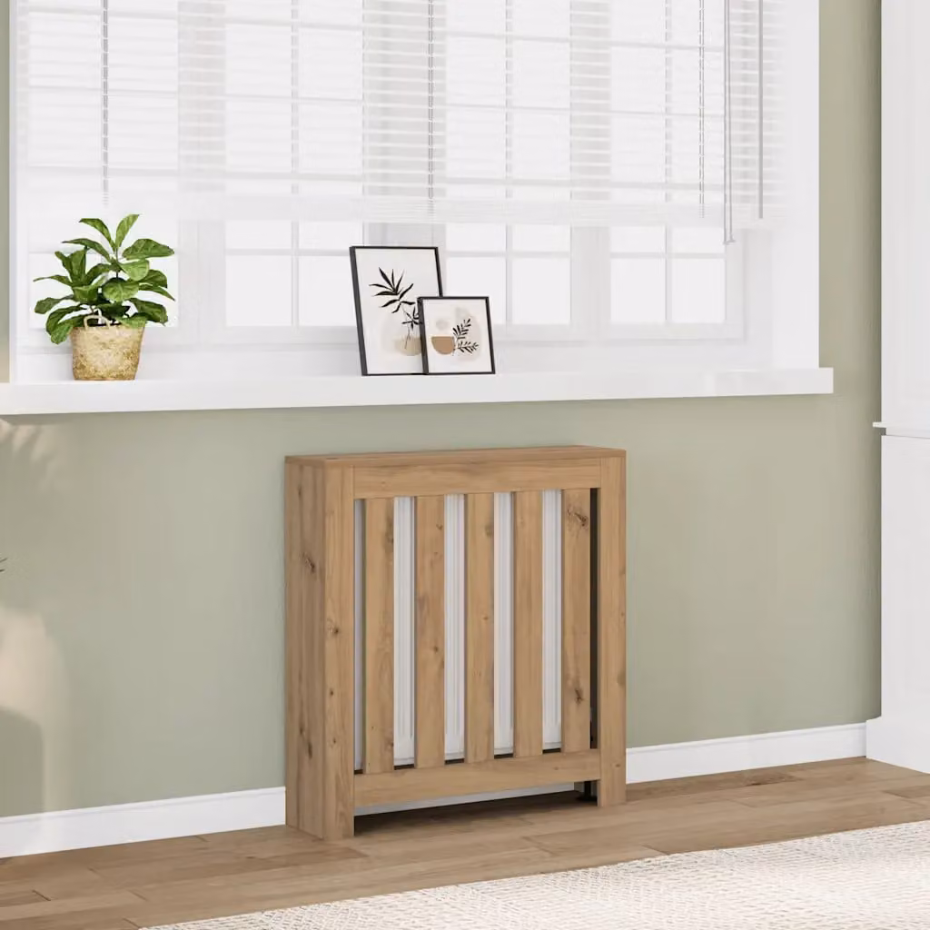 Copertura per radiatori vidaXL in legno rovere marrone L 78 cm, P 20 cm, H 82 cm