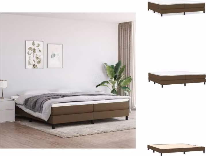 vidaXL Letto a molle con materasso in tessuto marrone scuro 200x200 cm - Letti e strutture letto