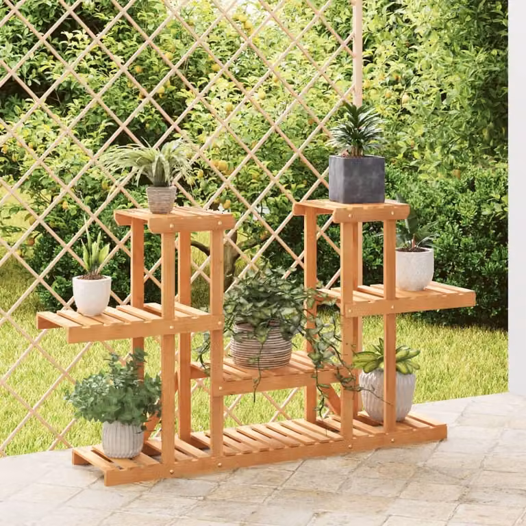 vidaXL Portafiori in Legno di Abete Massello Marrone L: 110 cm, P: 25 cm, H: 73 cm