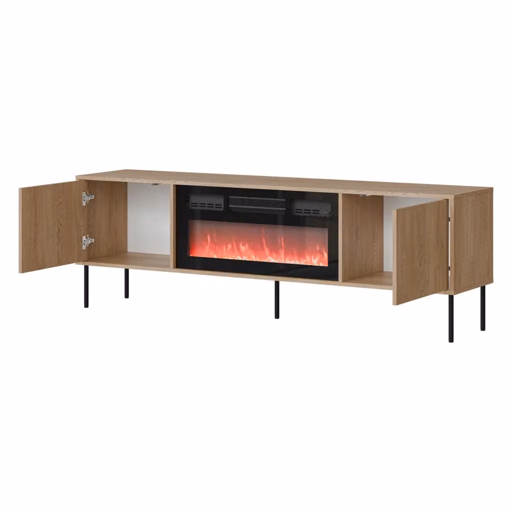 Mobile porta TV Silvi DMORA in legno marrone con un ripiano, L 180 cm x P 40 cm x H 60 cm – 2