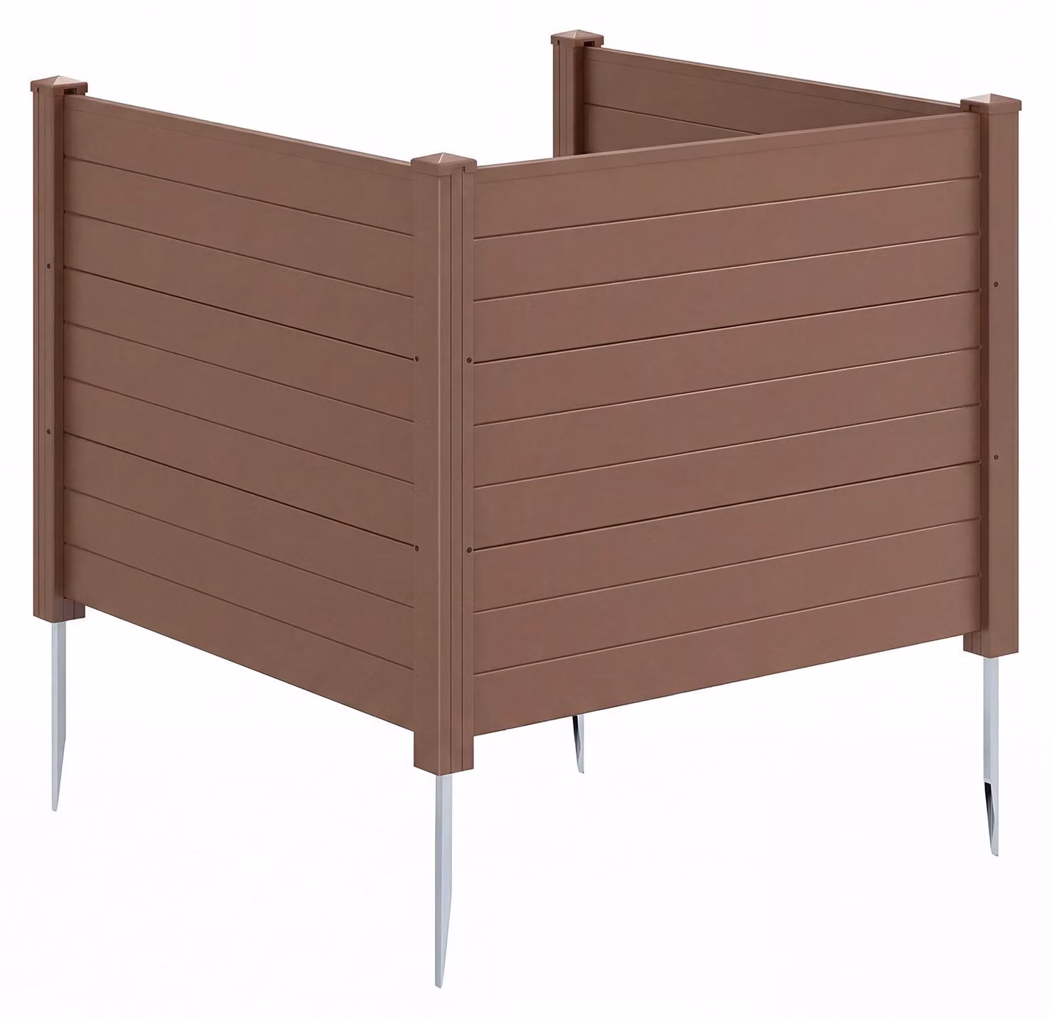 KOMFOTTEU, recinzione da giardino componibile in 3 pezzi, 122 x 95 cm, pannello divisorio con 4 pali in metallo zincato, recinzione autoportante da assemblare senza scavi, recinzione decorativa freestanding, schermo per proteggere l'attrezzatura della pis