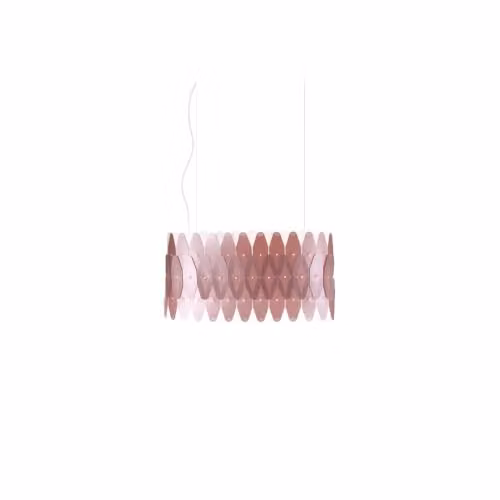 Lampadario Moderno Ovale Polilux ® Pink Metal E Metallo Cromo 3 Luci E27
