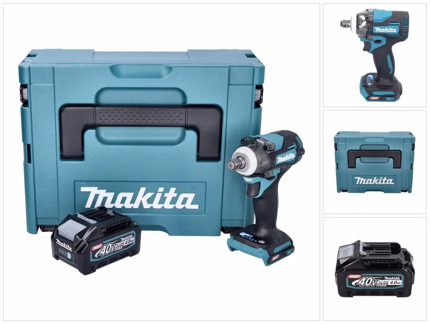 Avvitatore a impatto a batteria Makita TW 004 GM101 40 V max. 1/2" 350 Nm XGT Brushless + 1x batteria 4,0 Ah + Makpac - senza caricabatteria