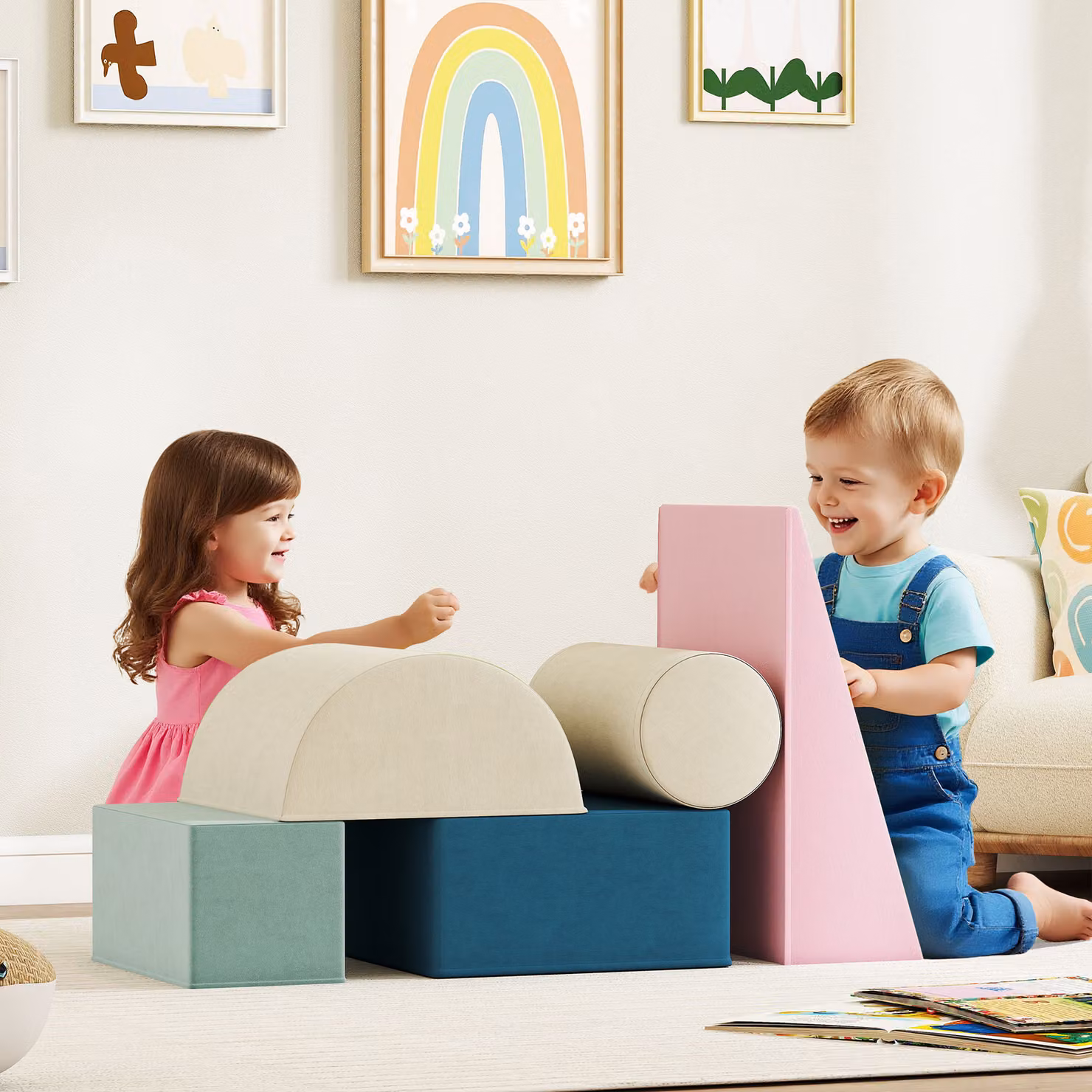 AIYAPLAY Set di 5 Costruzioni Morbide in Schiuma per Bambini con Fodere Lavabili, Multicolore, L/P/H: 61 x 40,6 x 60 cm – 2