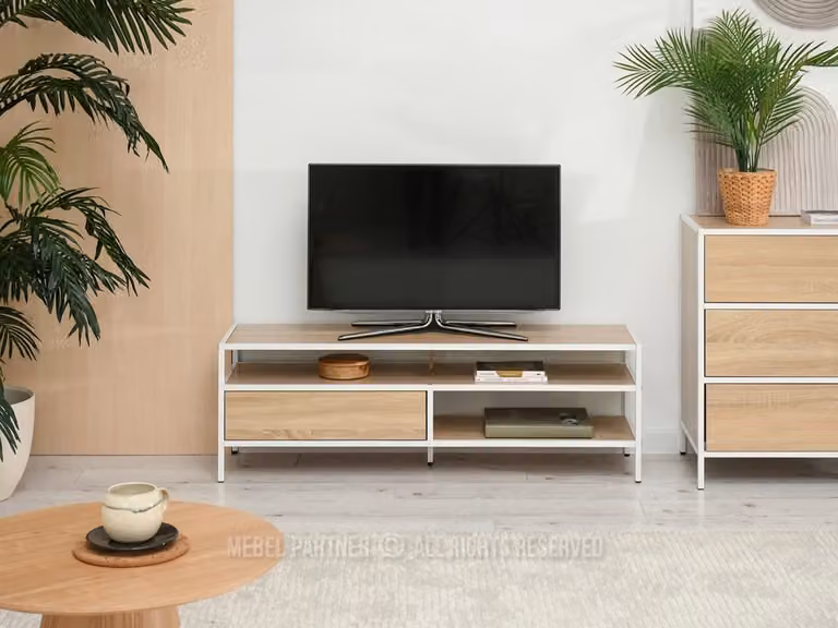 Mobile TV MAIRA - rovere sonoma / bianco