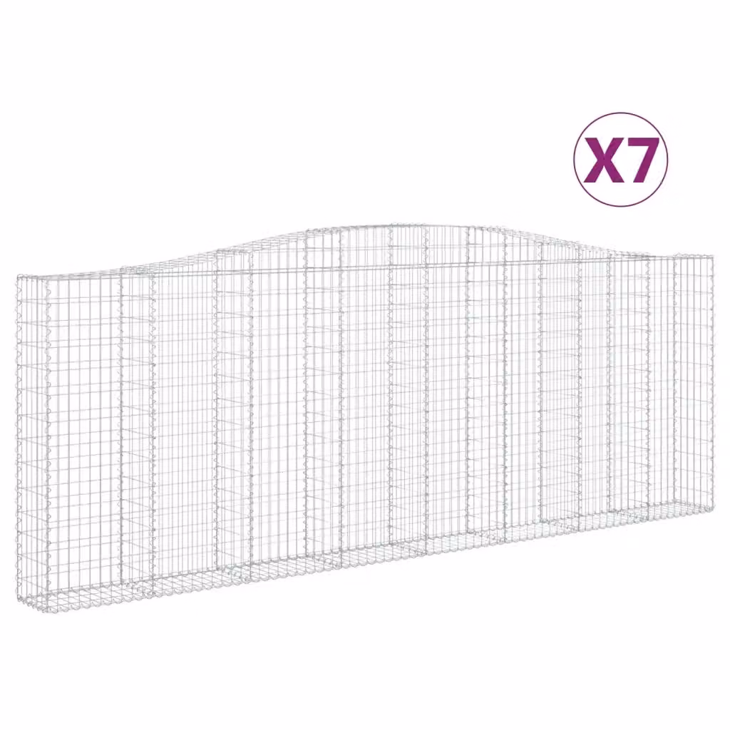 Set di 7 Cesti Gabbioni ad Arco Videx in Acciaio Zincato Argento L: 400 cm, P: 30 cm, H: 140/160 cm – 2
