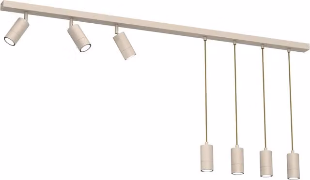 Barra da soffitto 150 cm crema 7 spot GU10 Luminex