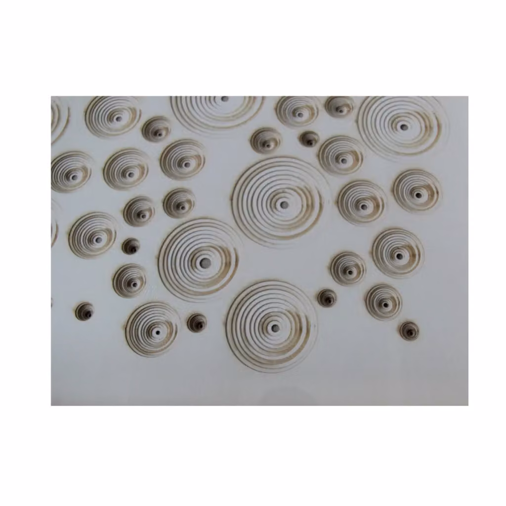 Quadro in carta arrotolata Atmosphere KENDRA HOME, design astratto moderno, colori bianco e beige, L 60 cm x P 60 cm – 2