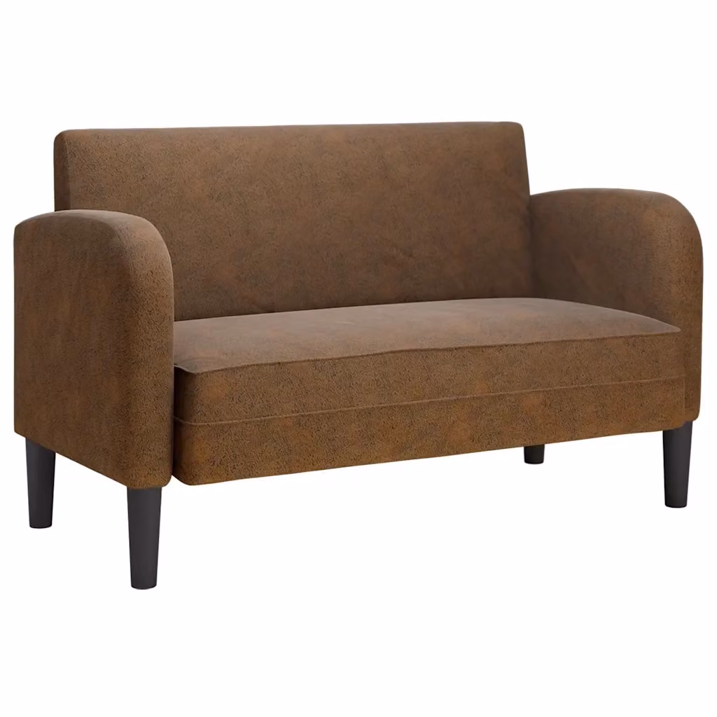 Divanetto moderno vidaXL in similpelle marrone per soggiorno L: 124 cm, P: 70 cm, H: 67 cm – 2