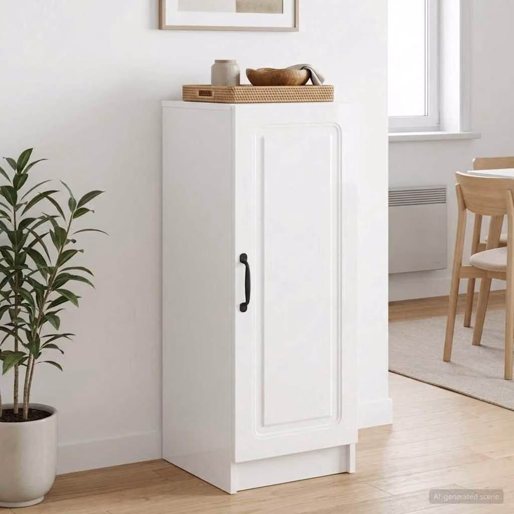 Credenza vidaXL Bianco Lucido in Legno MDF per Cucina e Soggiorno L/P/H: 33 x 34,5 x 87 cm