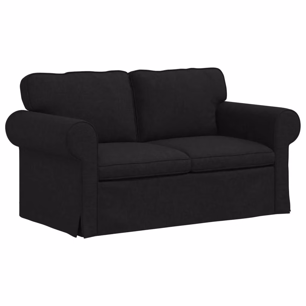 vidaXL Divano Moderno in Tessuto Nero con Struttura in Metallo L: 155 cm, P: 82 cm, H: 80 cm – 2