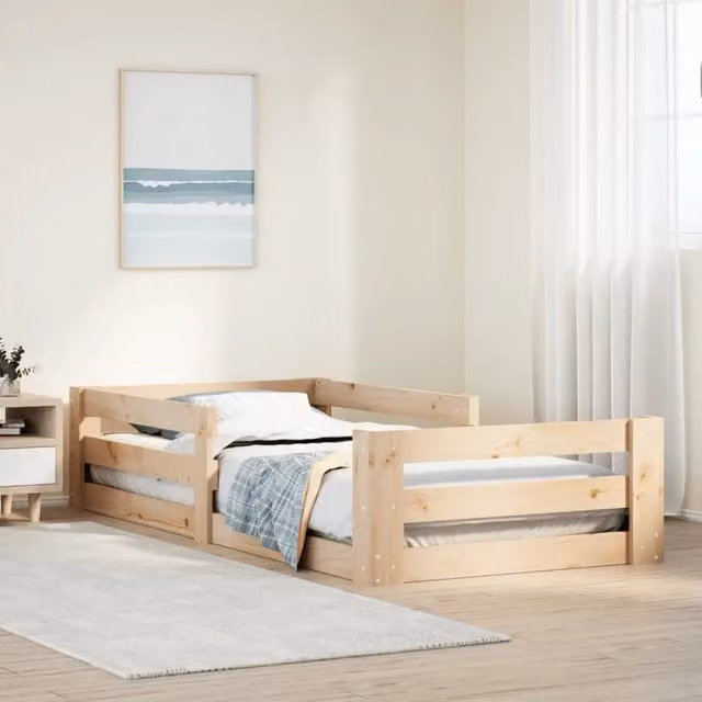 Giroletto senza materasso vidaXL in legno massello di pino marrone L/P/H: 200 x 80 x 41,5 cm