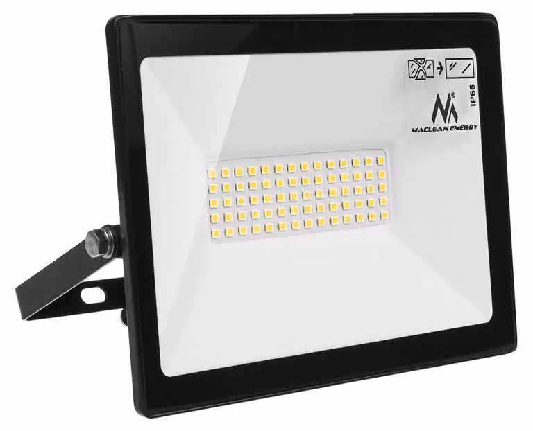 Faretto LED da 50W, 4000 lumen, bianco neutro, grado di protezione IP65, forma rettangolare, alluminio