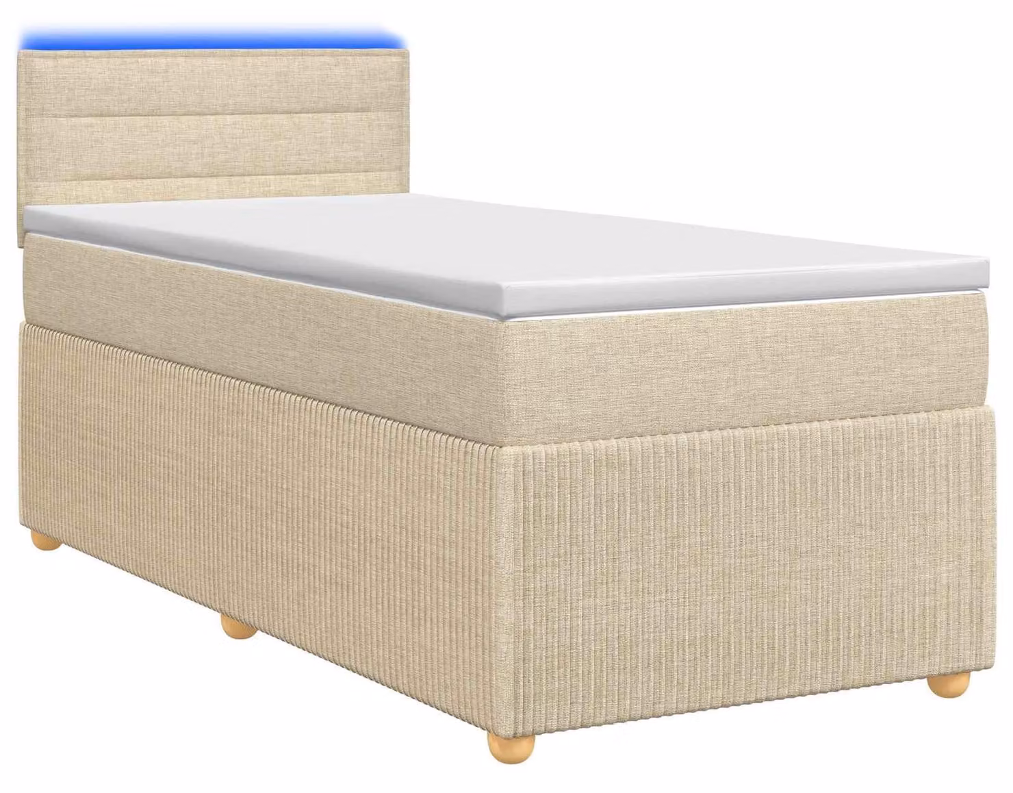 vidaXL Letto a molle con materasso crema 100 x 200 cm in tessuto