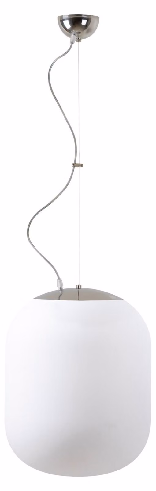 OSMONT TAN58156 TANIA L1 apparecchio a sospensione in vetro acciaio inox lucido / bianco IP40 100W E27