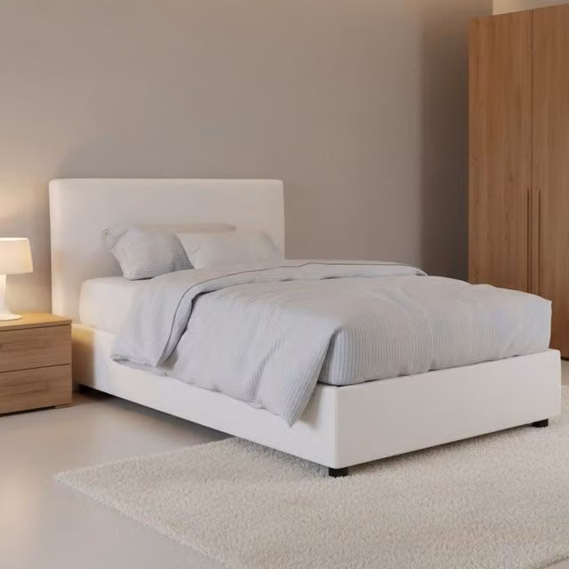 Letto Alvino Talamo Italia con Materasso Incluso, Bianco, L/P: 120 x 200 cm