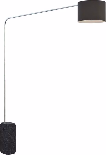 Piantana Contemporanea Corner Marmo Nero Tessuto Nero 1 Luce E27