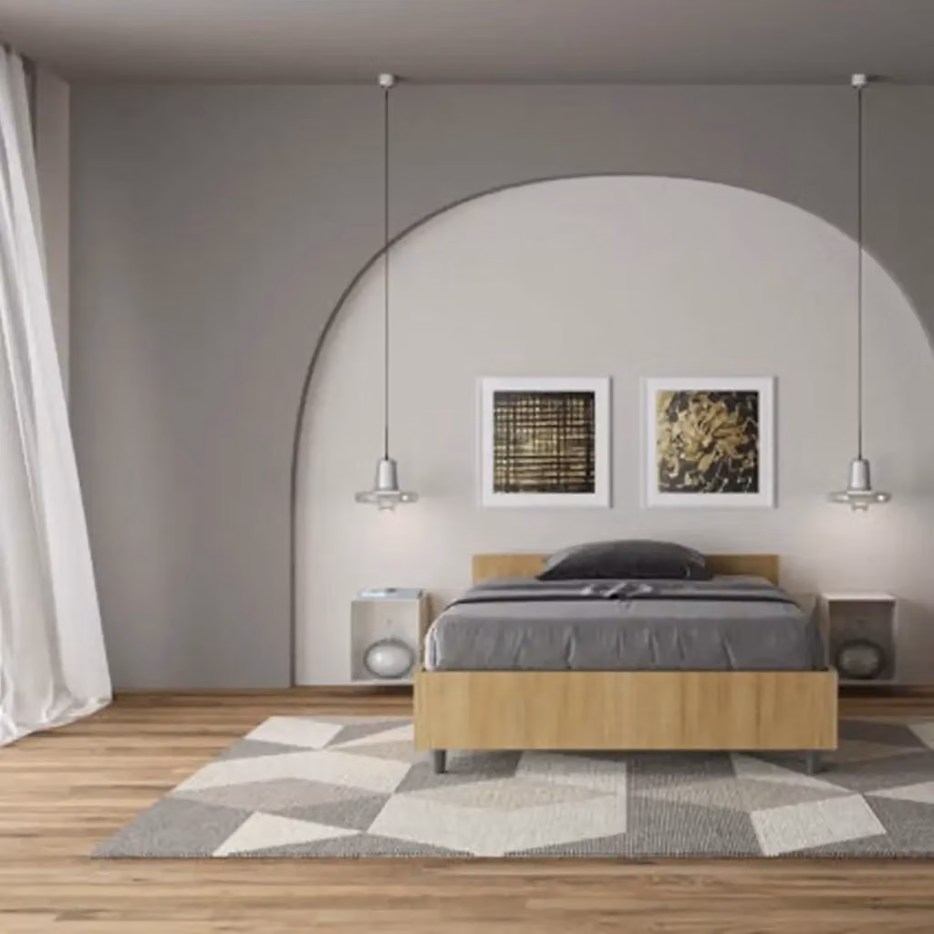 Letto una piazza e mezza Nuamo colore quercia senza rete L/P/H: 120 x 190 x 127 cm – 2