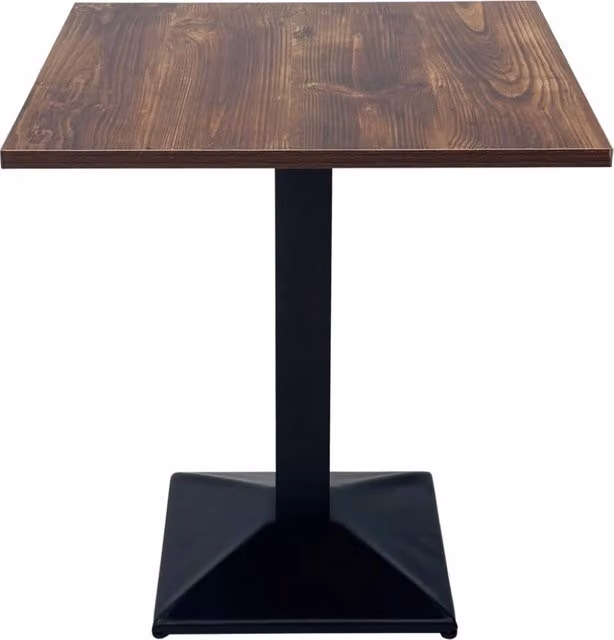 Tavolo da pranzo quadrato Samira in stile industrial con top in legno marrone e struttura in metallo nero, L/P/H: 70 x 70 x 75 cm